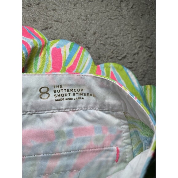 Lilly Pulitzer Buttercup Shorts Size 8 Floral Multicolor Scalloped 5" Preppy - Picture 7 of 8